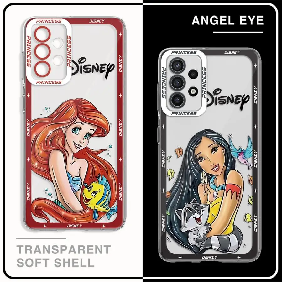 Disney Little Mermaid Princess Phone Case for Samsung Galaxy A35 A55A53 A54 A73 A34 A33 A25 A24 A13 A14 A15 5G Clear Soft Shell