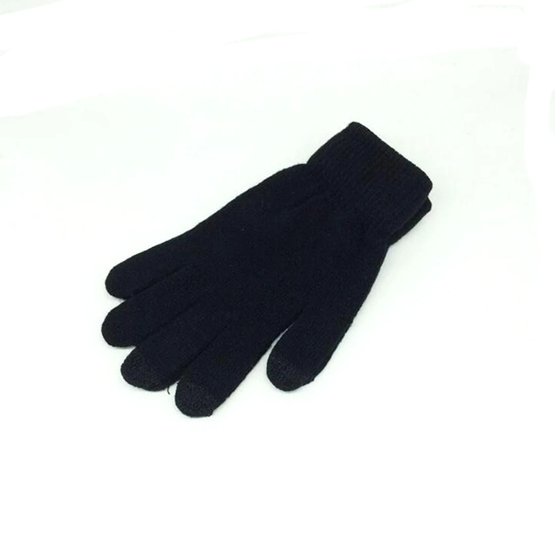 Guantes de pantalla táctil de otoño e invierno para mujer, guantes elásticos de punto gruesos, de imitación de lana, de dedo completo, para esquí al