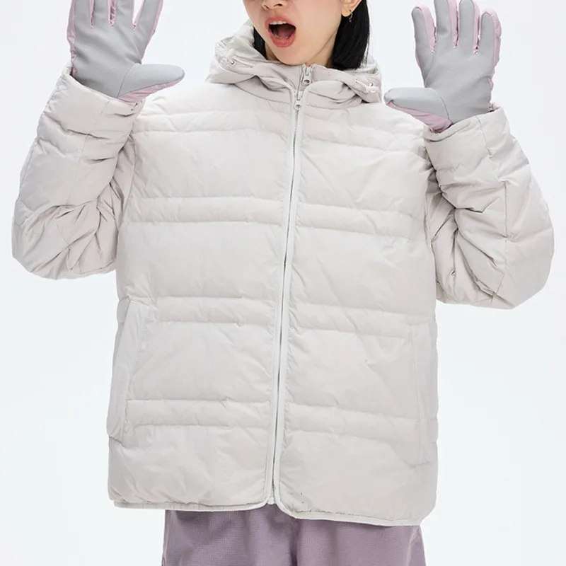 HKSH 2025 Winter New Women's Down Coat Detachable Hooded Zipper Solid Color Waterproof Unisex Outdoor Sporty Warm Jacket HK14707