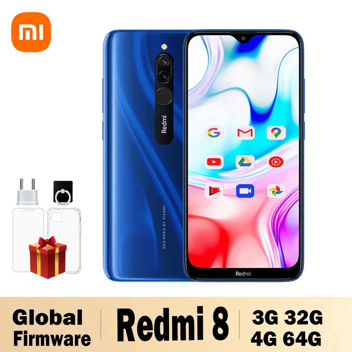 Global firmware Xiaomi Redmi 8 Smartphone Dual SIM Card 6.22-inch Screen Snapdragon 439 Eight Core 4G LTE Used Phone