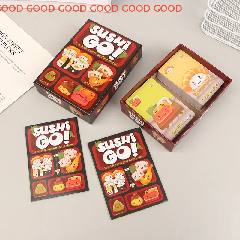 1 Box Game Party Interactive Card Game Creative Small Gift Holiday Accessory Sushi Go Family Gathering Board Game Card Fun Card