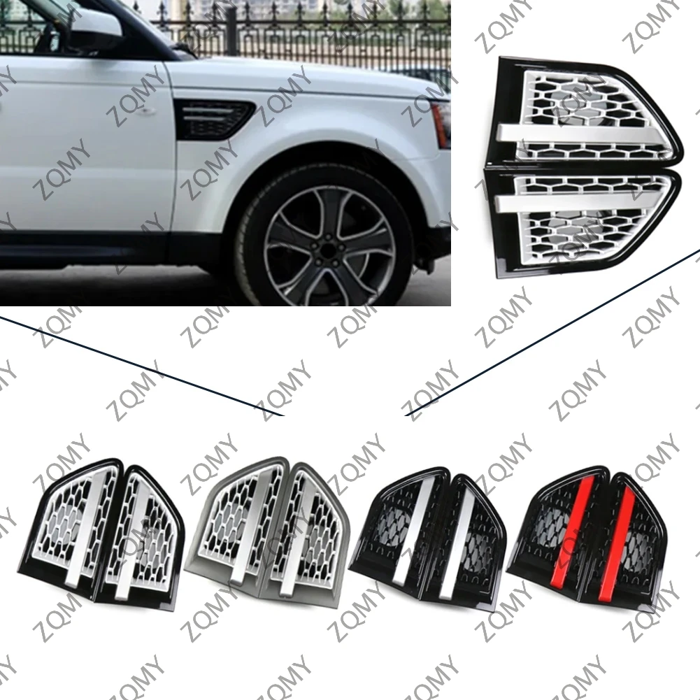 2pcs Car Side Fender Air Intake Vent Grille Grill For Land Rover Range Rover Sport L320 2010 2011 2012 2013 ABS Plastic