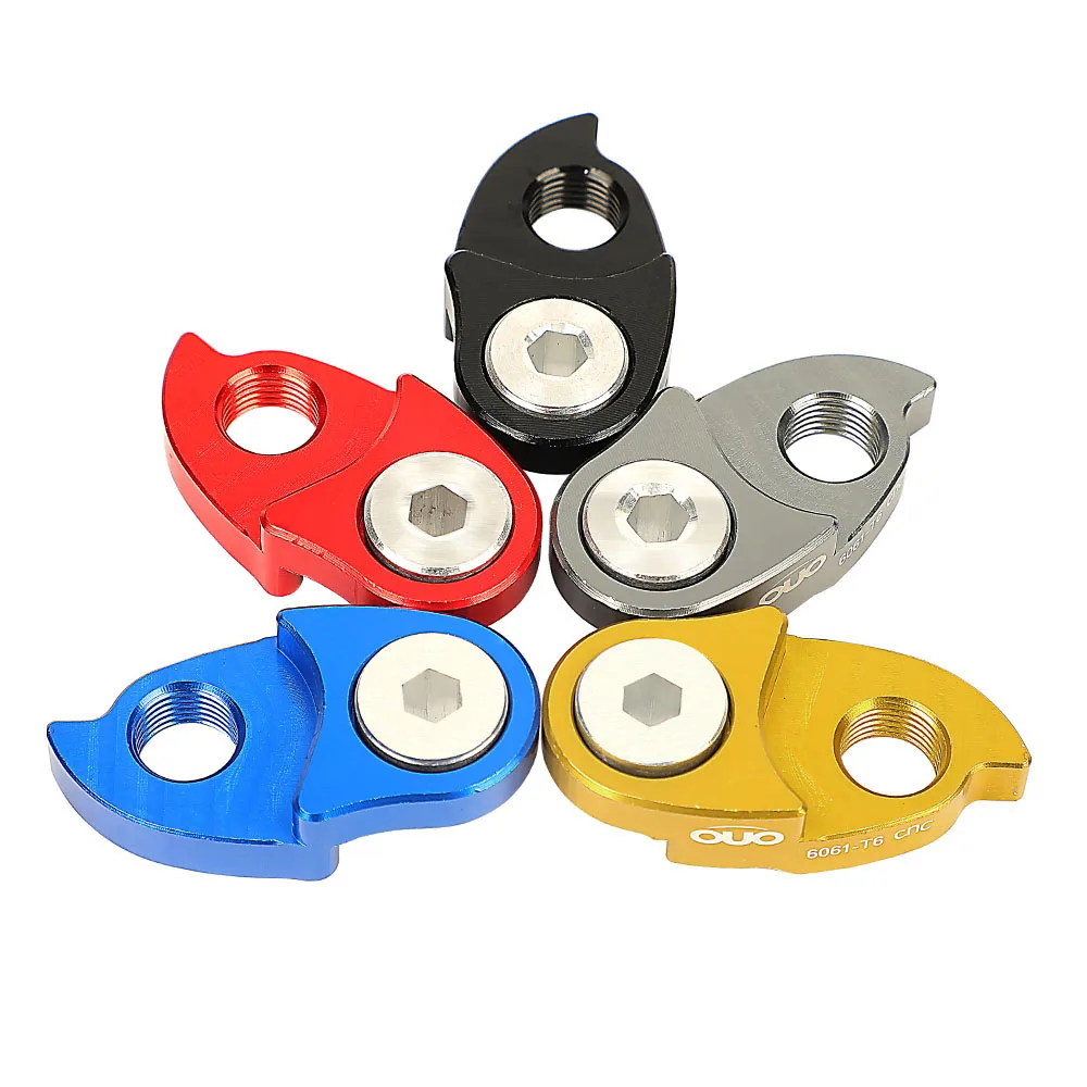 OUO CNC الجبلية والعتاد الخلفي Derailleur شماعات دراجة الإطار الذيل هوك موسع مع مسامير الألومنيوم الدراجة الخلفية Derailleur تمديد