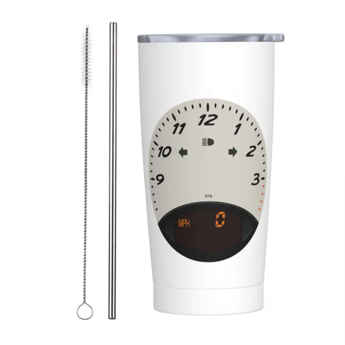 Carrera Tachometer Stainless Steel Tumbler Vacuum Insulated Mug Thermal Cold Cups Straws With Lid 20oz