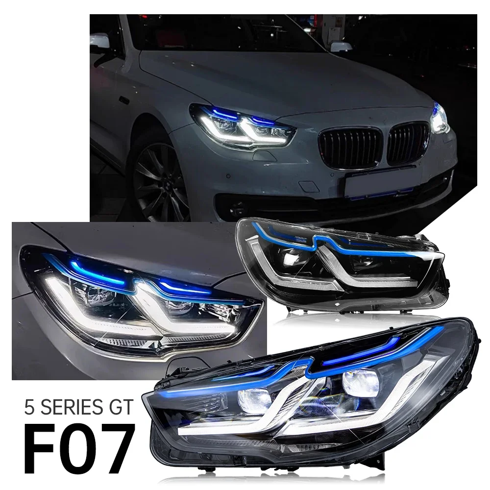 

2 шт. светодиодные фары для BMW F07 GT 5-Series 2010-2017 5GT F07 модифицированный автомобильный Стайлинг светодиодные передние фары DRL в сборе Plug and Play