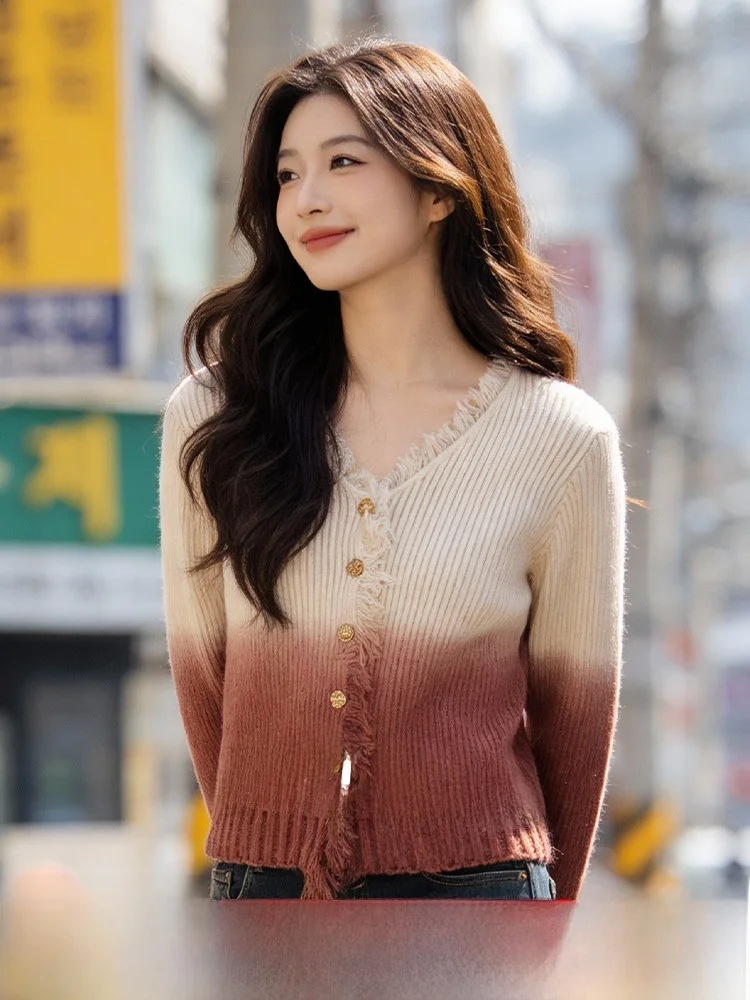 

Вязаный кардиган большого размера для женщин, с V-образным вырезом, пушистый, однотонный, повседневный, длинный рукав, зимний, утепленный жакет