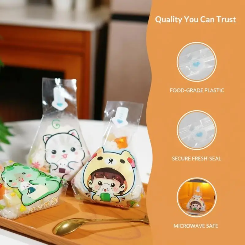 50Pcs Triangle Rice Vegetable Roll Onigiri Sushi Disposable Packaging Bags Bento Accessories