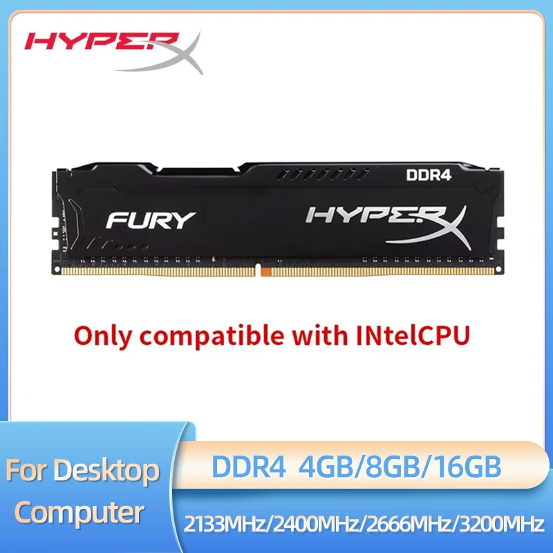 

HyperX Memória DDR4 RAM 4GB 8GB 16GB 3200MHz 2666MHz 2400MHz 2133MHz Desktop Computer 1.2V DIMM Only for Intel CPU