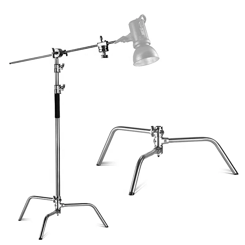 Takenoken Photo Studio Accessories 3.3M Stainless Steel Heavy Duty C Stand with Boom Arm Photography Light Stand for Softbox