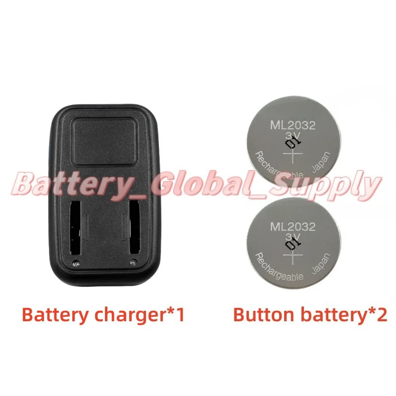 

2-piece ML2032 rechargeable battery + 1-piece battery charger combination set -