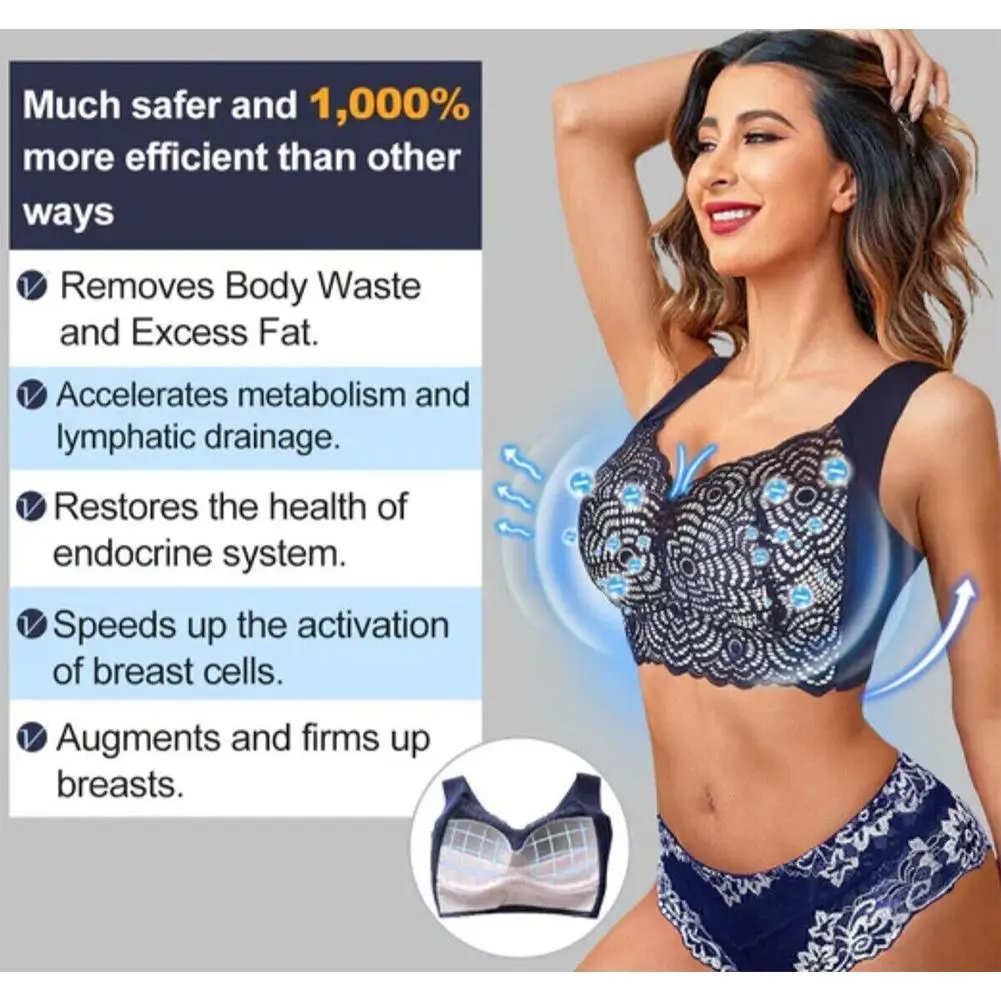 Pretty Health linfhvitity disintossicazione e modellatura del sonno gilet di pizzo Sexy reggiseno di sollevamento potente veloce ferretto di grandi dimensioni