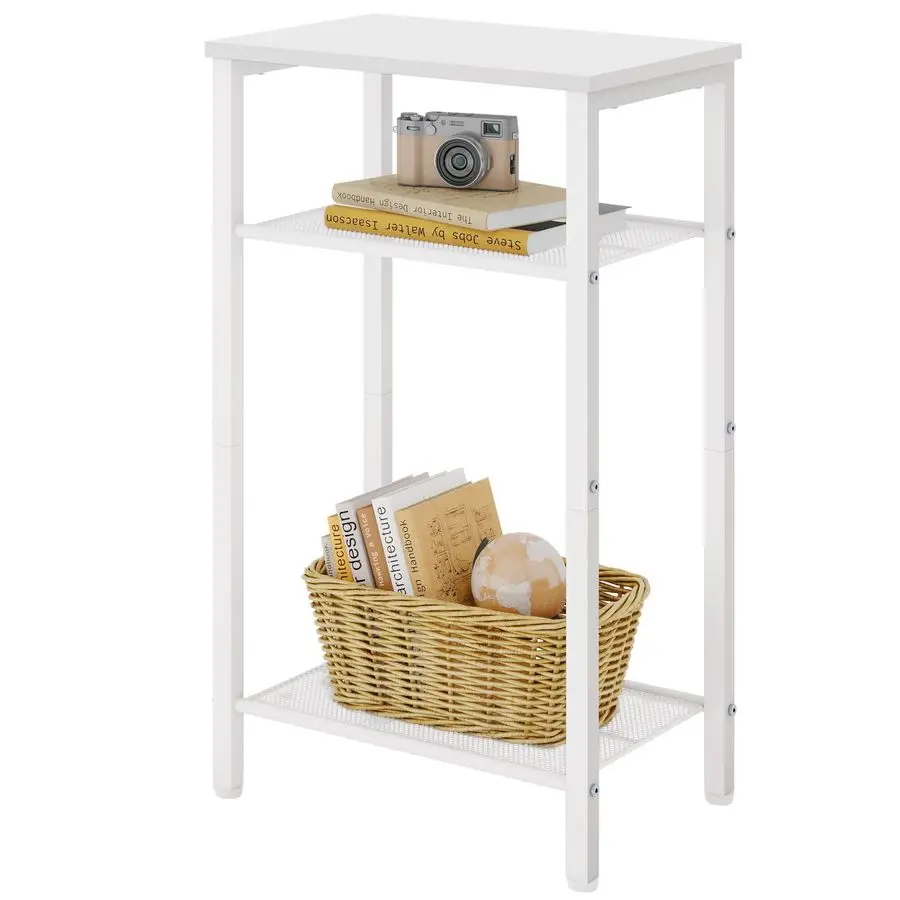 

Трехуровневый приставной столик, телефонный столик, узкий боковой столик с местом для хранения, прикроватная тумбочка для небольших помещений, металлический каркас, для гостиной, B