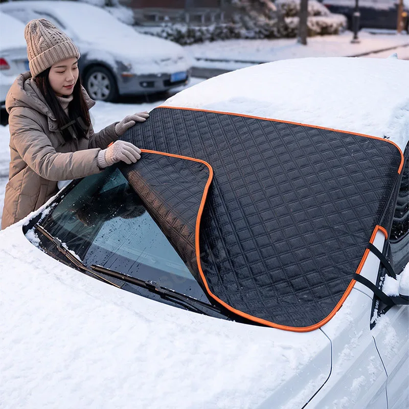 Auto-Windschutzscheiben-Schneeabdeckung, Winter-Wasserdichte Windschutzscheiben-Schneeschutz-Sonnenschutz-Abdeckung, Universal für SUV/Limousine – Detail 3