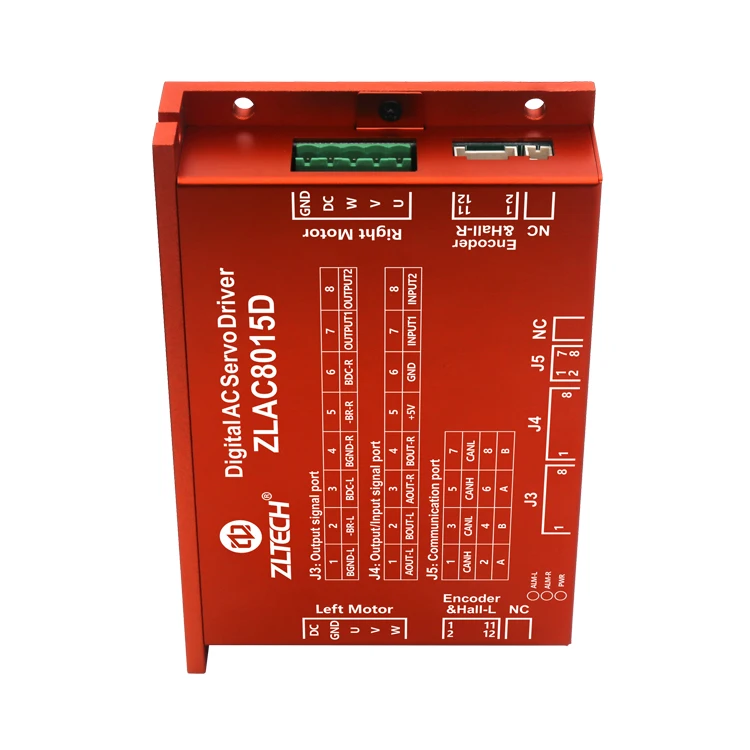 ZLTECH 3 Phase 24V-48V DC 15A 500W CANopen RS485 Dual Channel Brushless Hub Servo Motor Controller Amplifier Driver for Robot