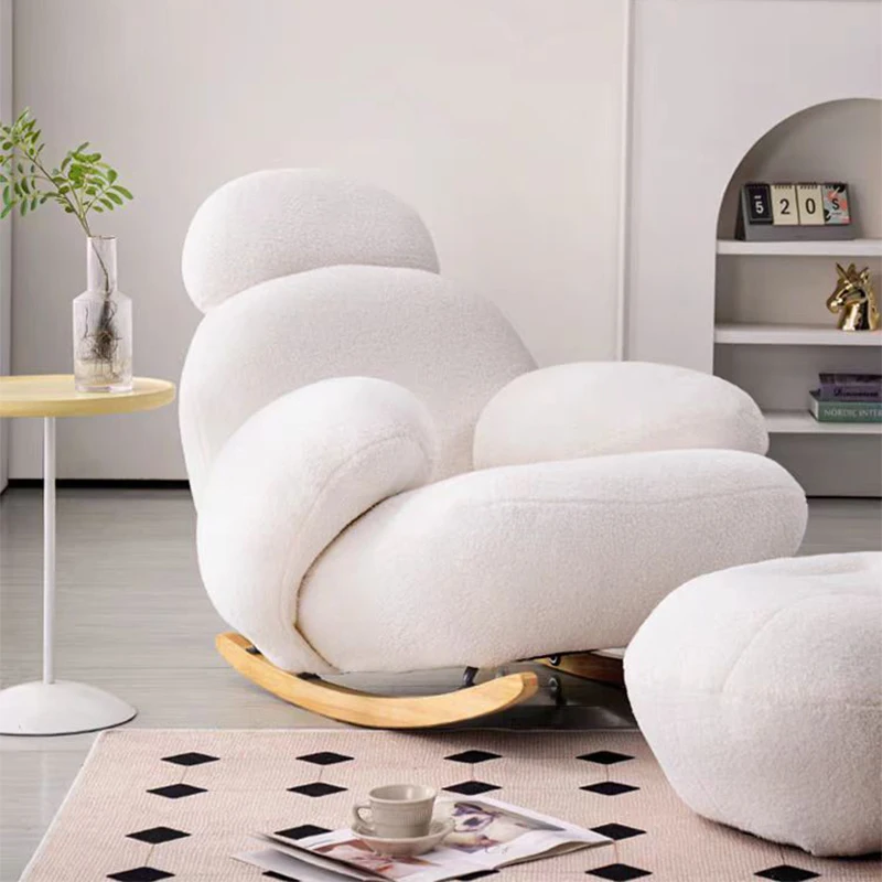 

#Newly Design Rocking Chair Household Balcony Chaise Lounge Chair for Living Room Single Sofa Lazy Leisure Chair