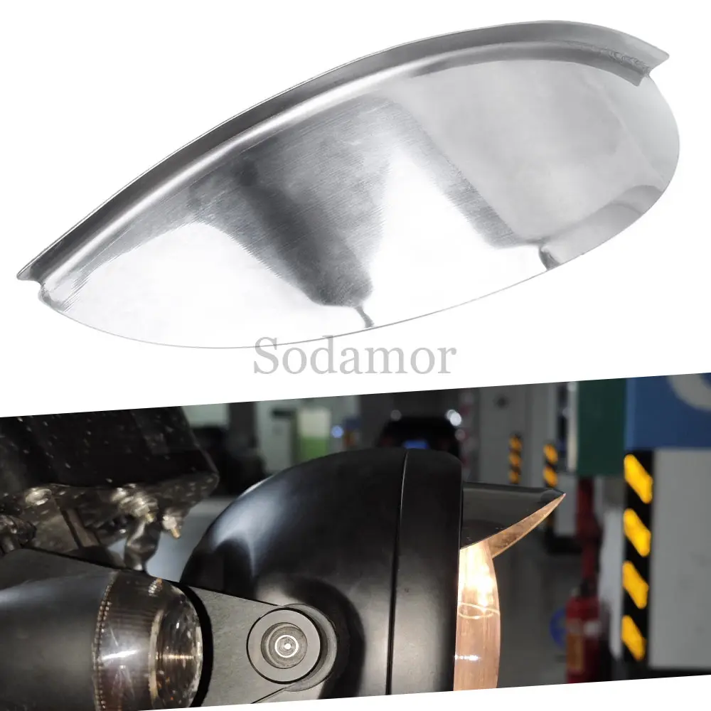 7 Inch Universal Round Headlight Visor Chrome Stainless Steel Metal For  Honda VT1100C2 Shadow Sabre 2000-2007 Motorcycle Parts