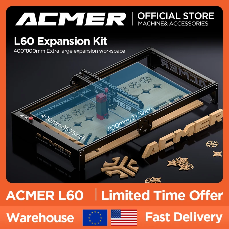 ACMER P1 L60 Engraver Expansion Kit Engraving Area Profile Frame Kit Laser Accessories For ACMER P1 10W 20W CNC Cutting Machine