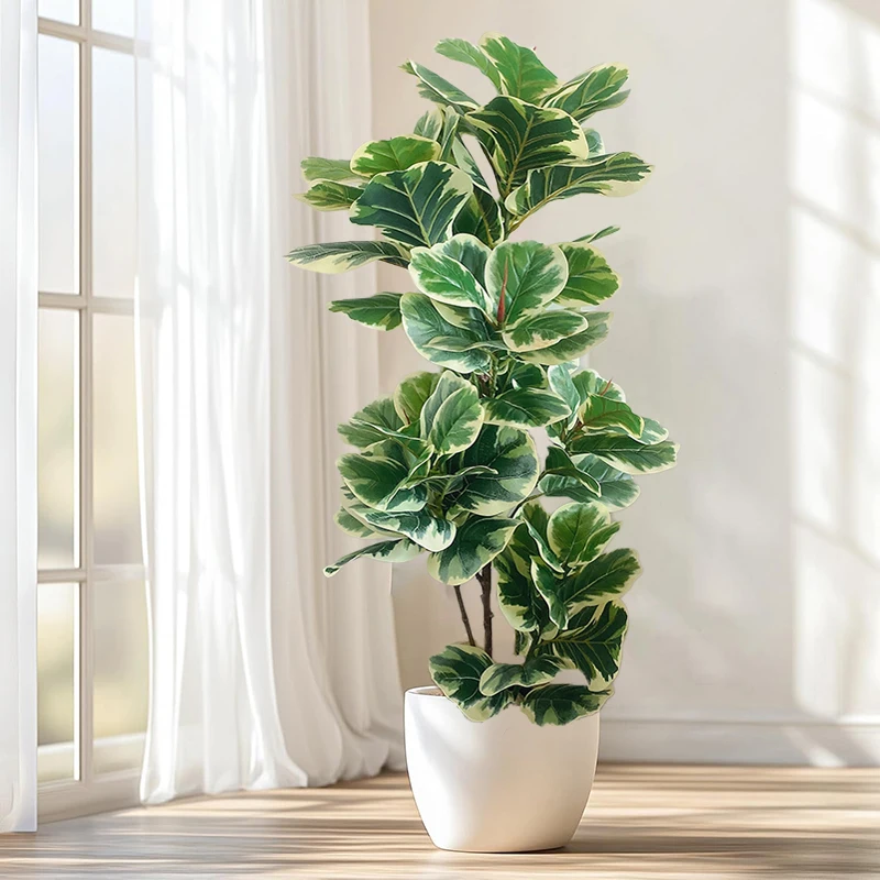 

13-59in Large Artificial Ficus Tree Fake Tropical Plants Faux Palm Leaves Plastic Banyan Tree for Garden Home Office Party Decor