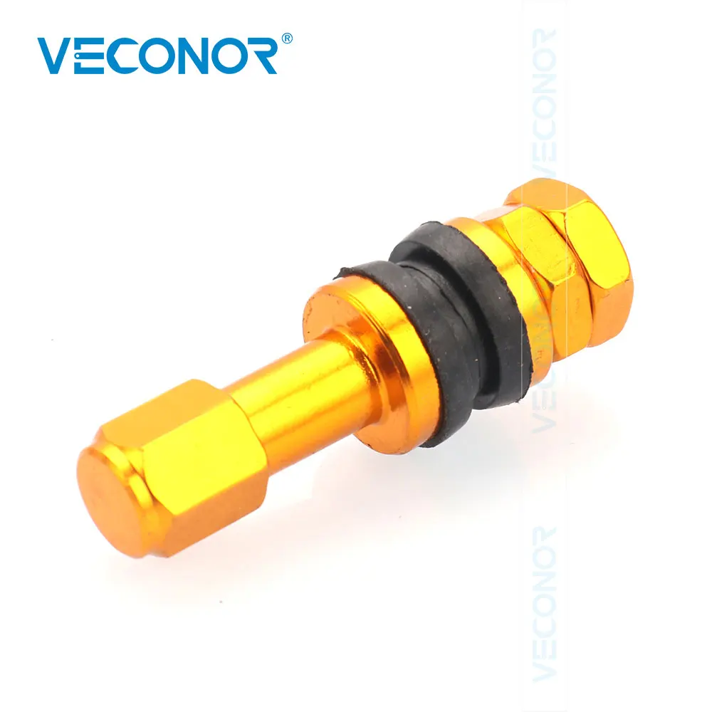 VECONOR 4PCS TR43E Red Aluminum Alloy Tire Valve Stems Cap Set Tyre Wheel Valves Kit High Pressure Car Accessories