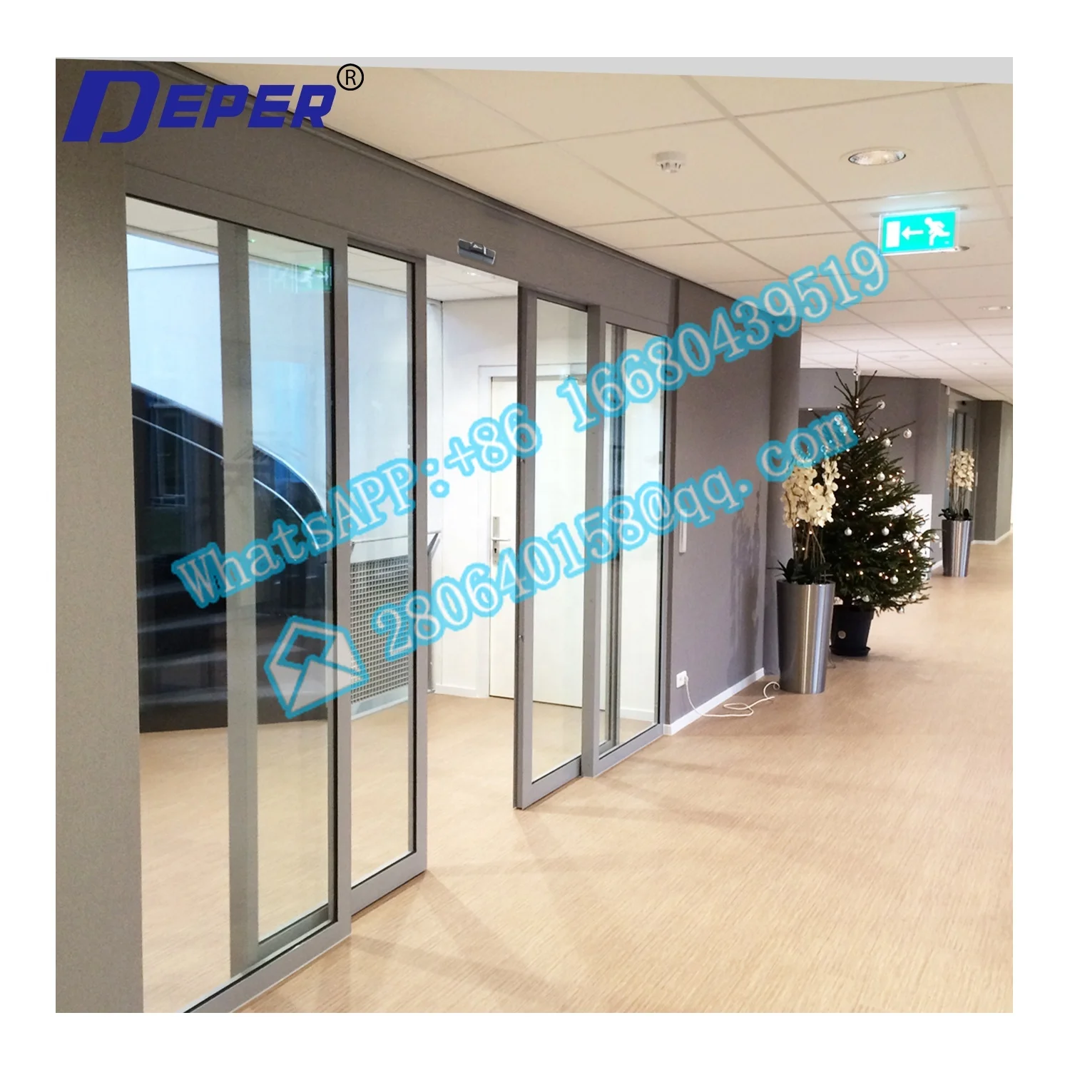 Produttore di porte scorrevoli automatiche in vetro con sensore commerciale modello 125A