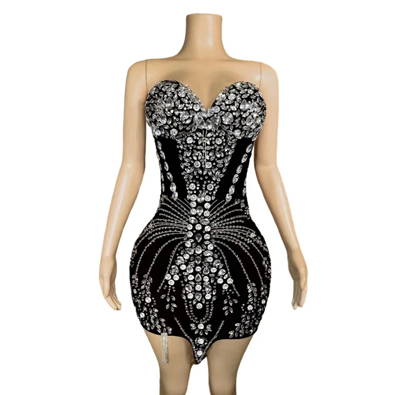 

Electronic Music Festival Nightclub Sexy Costumes Women's Clothing European and American Style Dress Backless Tight New Gown