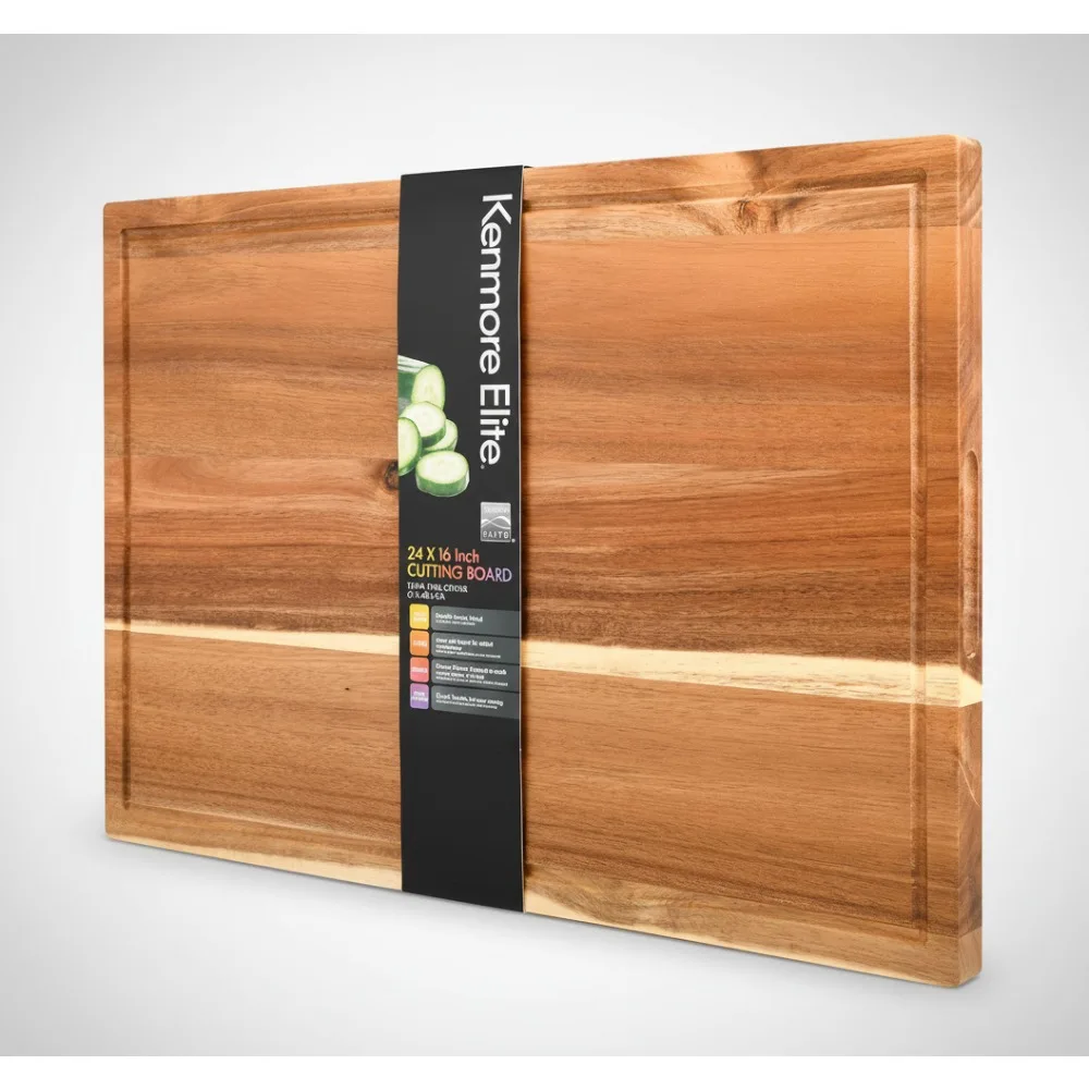 

Extra Large Acacia Wood Cutting Board with Juice Groove - Heavy Duty Chopping Board for Meat, Vegetables & Meal Prep
