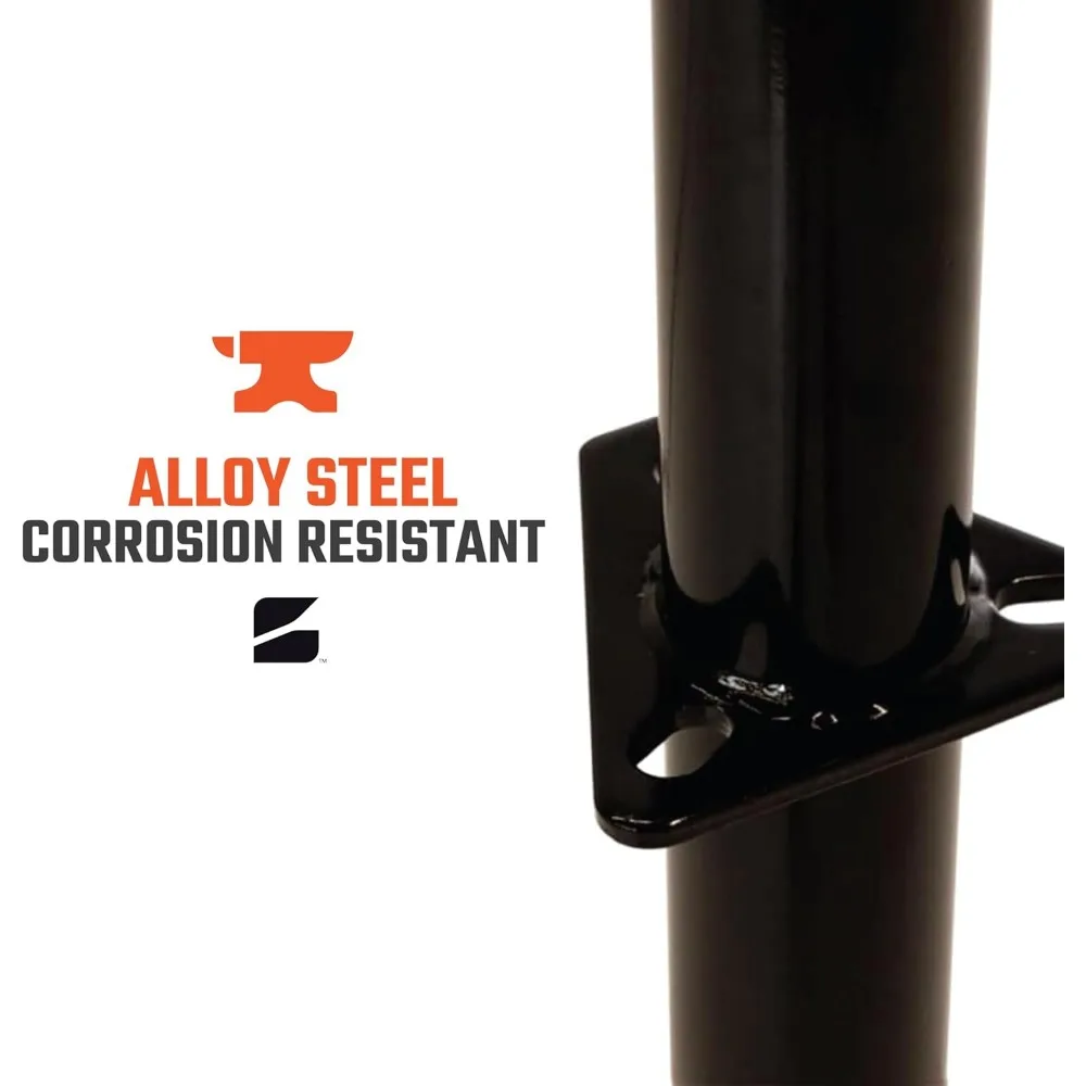 Manual 5000 lb Capacity Crank A-Frame Trailer Jack with Rectangular Footpad for RVs and Campers