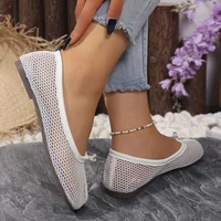 Women Mesh Flats Breathable Split Toe Ballet Shoes Minimalist Slip On Loafers Summer Vacation Casual Flat Footwear - Image 6