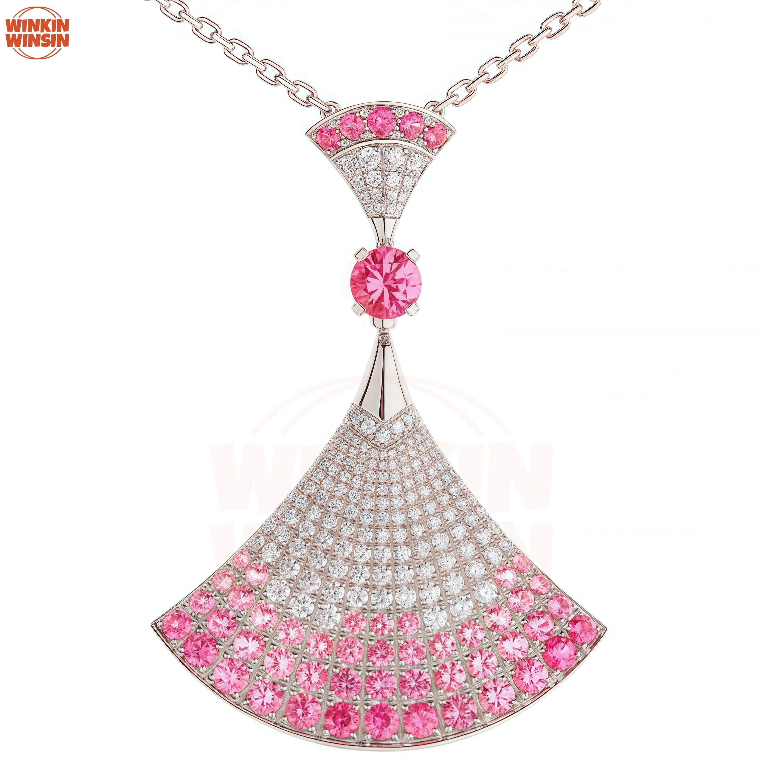 

Winkin Winsin Luxury Brand Natural Gemstones S925 925 Sterling Silver Chain Link Necklace Pendant High Carbon Diamond Necklaces