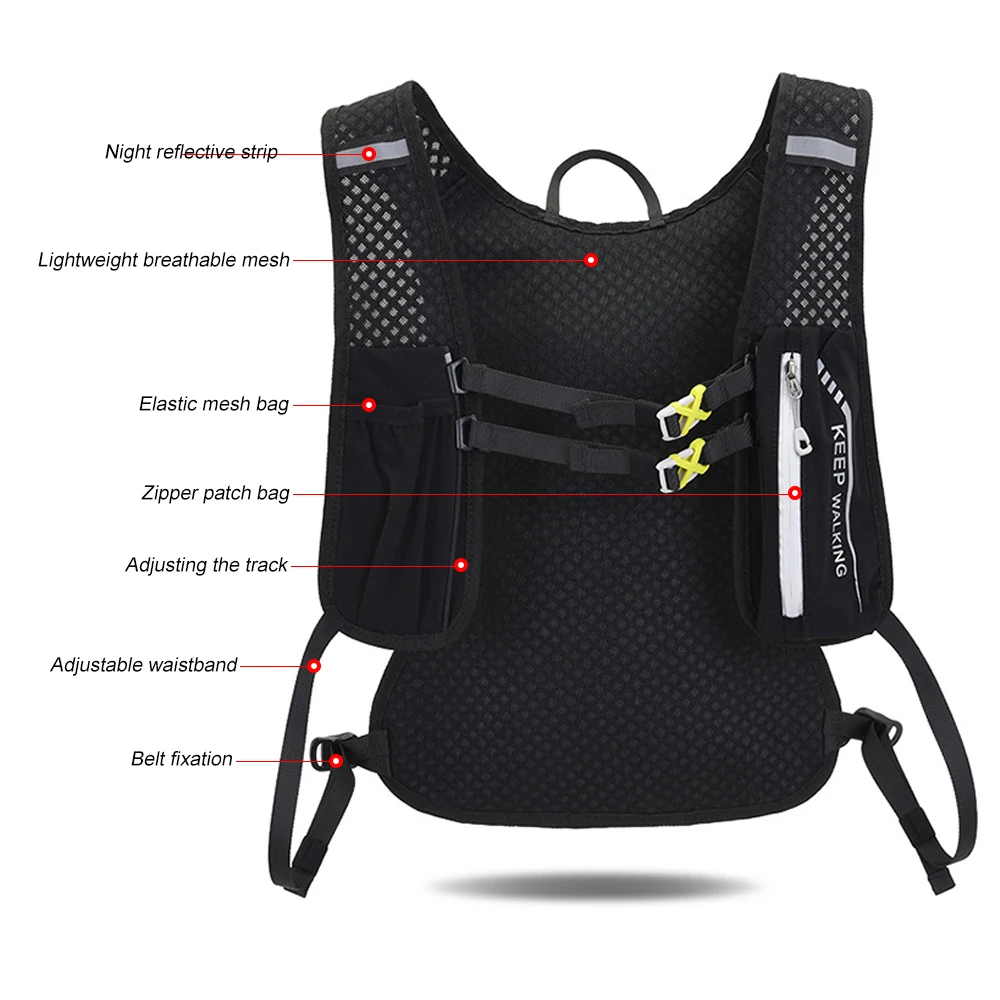 Imagem -04 - Mochila de Hidratação para Corrida Hidratação Vest Trail Pack Maratona de Bicicleta Caminhadas Ciclismo ao ar Livre 1pc