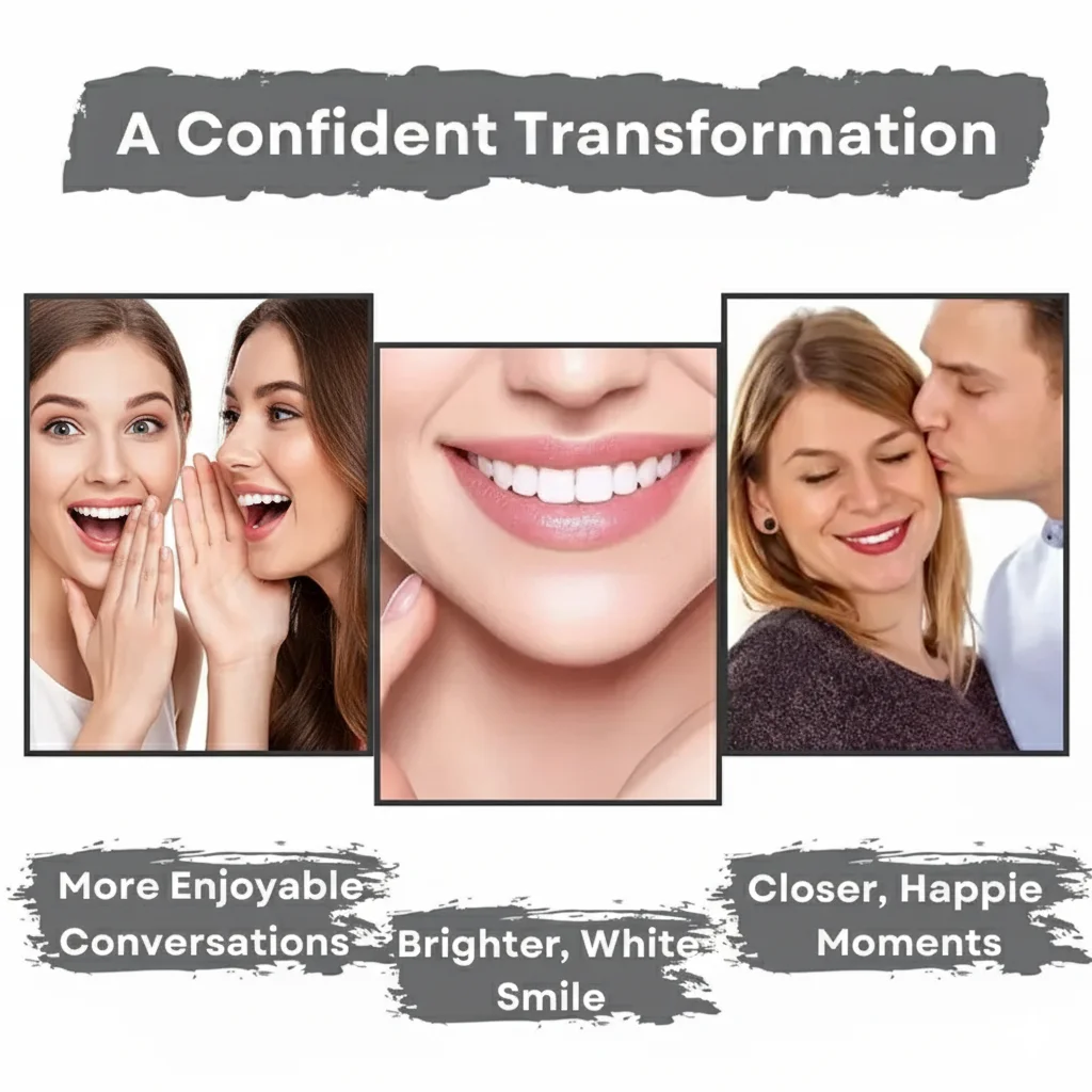 مسحوق تبييض الأسنان البنفسجي - تنظيف عميق بالفحم لإزالة البقع، نفس منعش، عناية الشتاء للفم لابتسامة أكثر إشراقاً