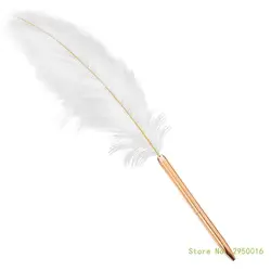Stylish White Feather Ballpoint Pen Wedding Writing Pen Business Signature Pen School Supplies