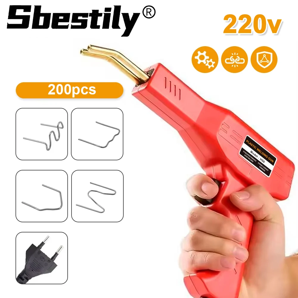 Upgraded 220W Plastic Welder Welding Machine Car Bumper Soldering Gun 4 Types Staples For Bumper Kayak Plastic Product Repairs