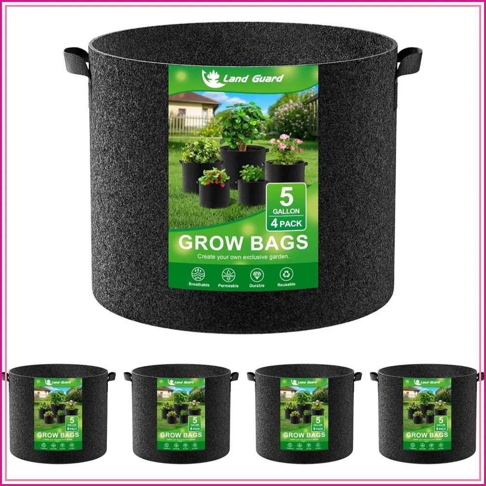 5 Gallon Durable Fabric Grow Bags for Gardening
