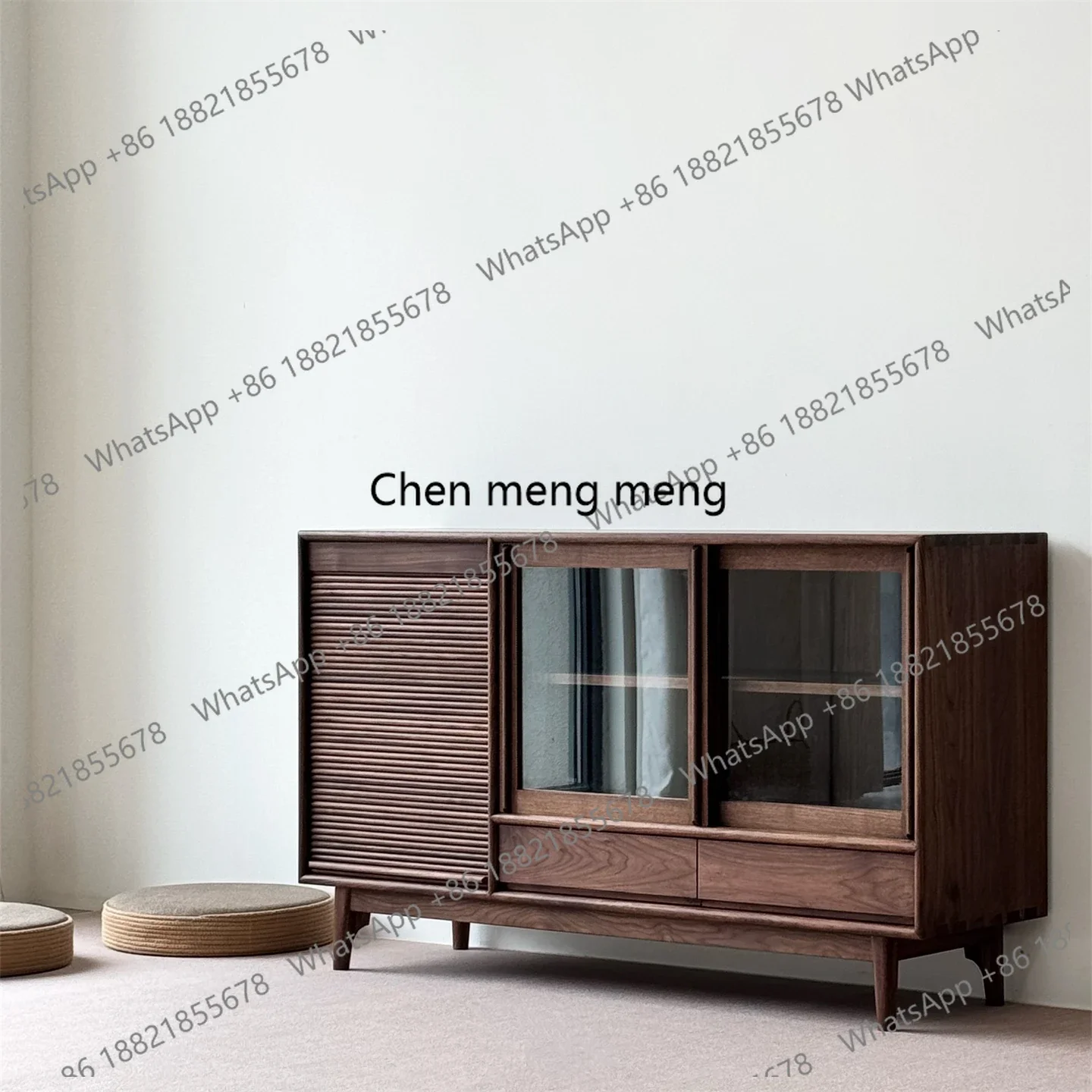 

North American Black Walnut Sideboard Cabinet Living Room New Chinese Style Storage Modern Organizer Cabinet
