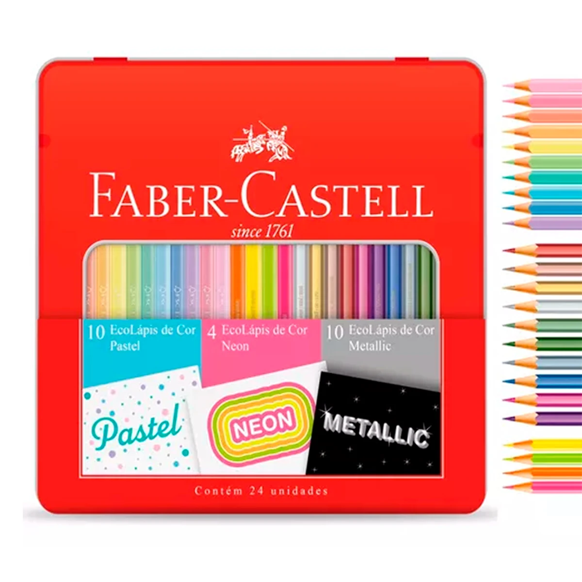 Ecolapis Faber Castell 24 Colors Pastel Neon and Metallic