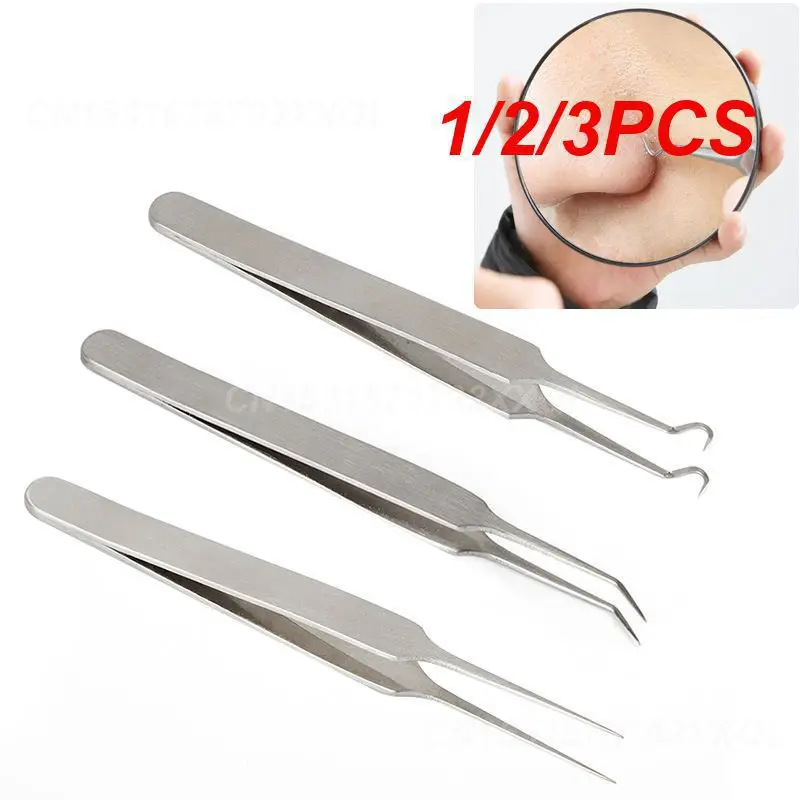 1/2/3PCS Tweezers Durable Pain-free Facial Care Gadgets Nail Art Manicure Must-have Blackhead Acne Blemish Pimple Remove Tools