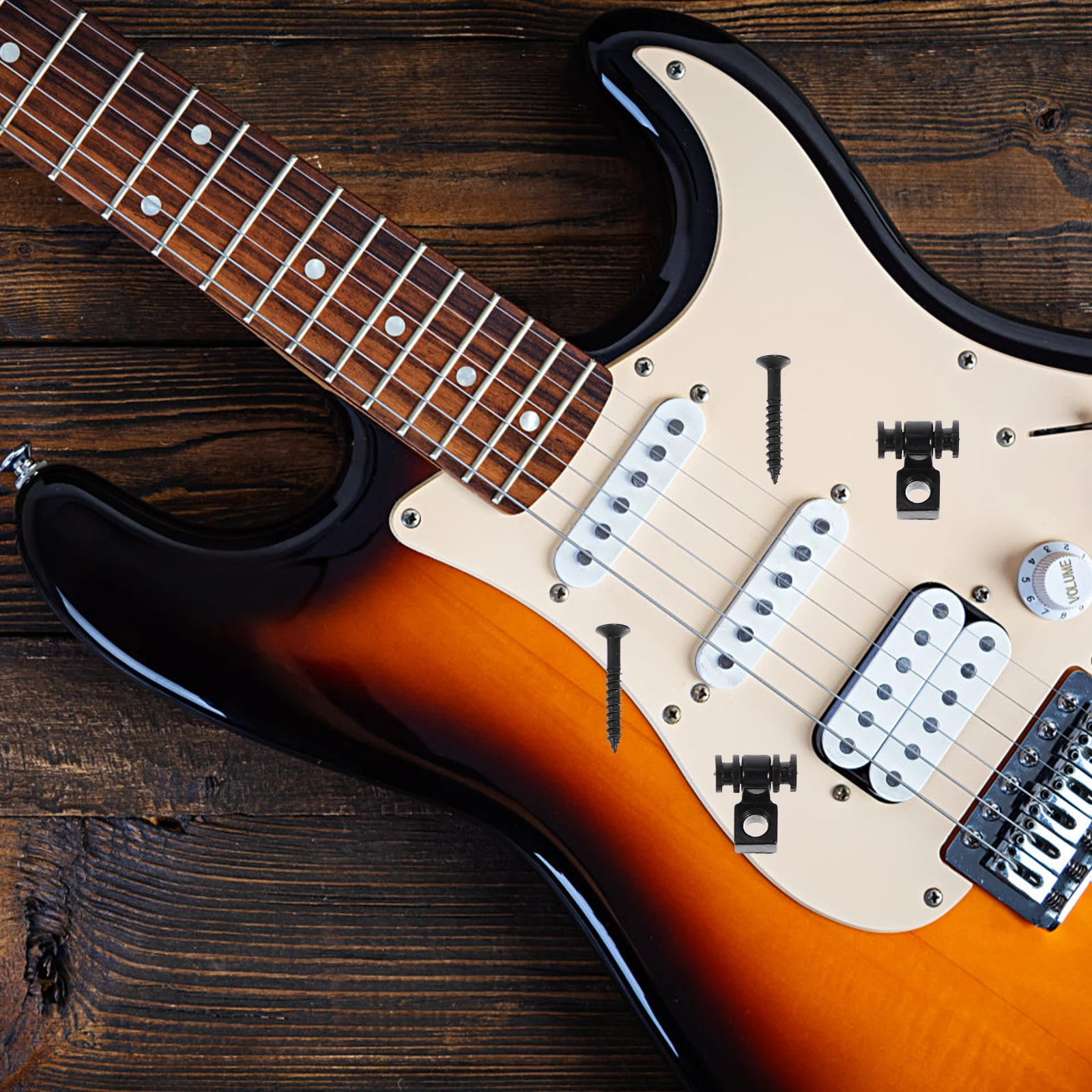 

2 Sets Electric String Tree Retainer Alloy Metal Guitar Parts Accessories Hardened Steel Guitar Tuning Stability