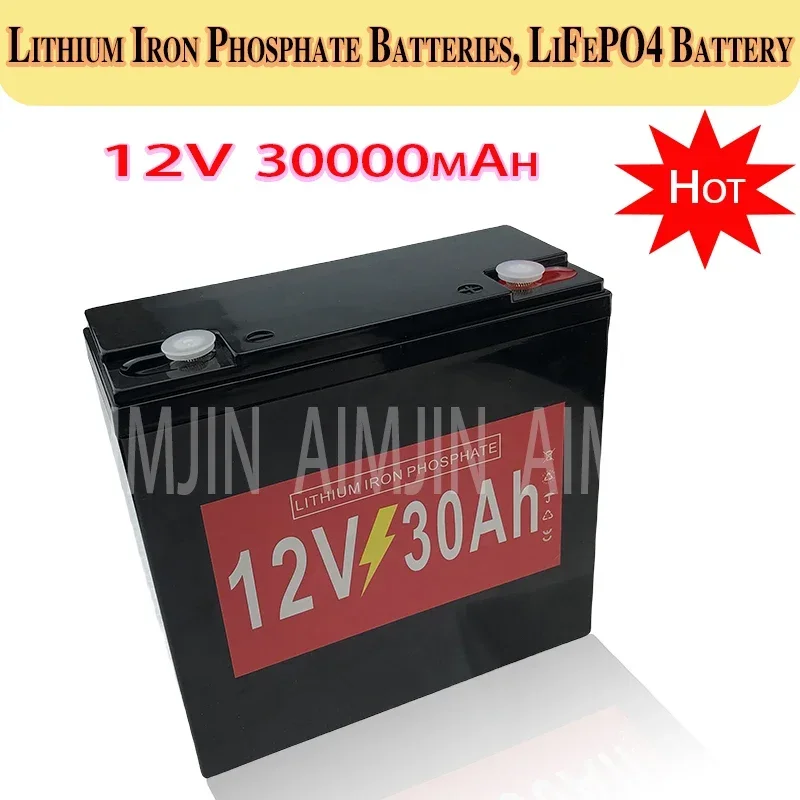 

New 12V 30Ah LiFePo4 Battery Lithium Iron Phosphate 12V LiFePo4 Rechargeable Battery for Kid Scooters Boat Motor