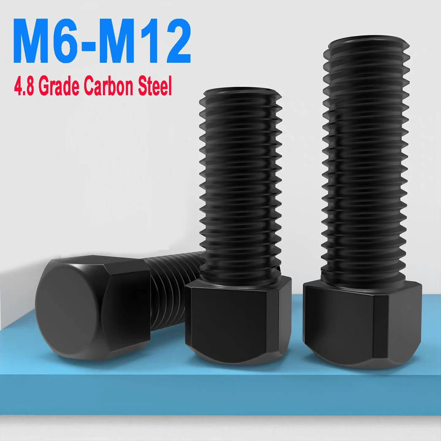 4.8 Grade Carbon Steel Black Square Head Flat Tail Set Screws M6 M8 M10 M12 Lathe Tool Holder Knife Rest Fastener Hardware