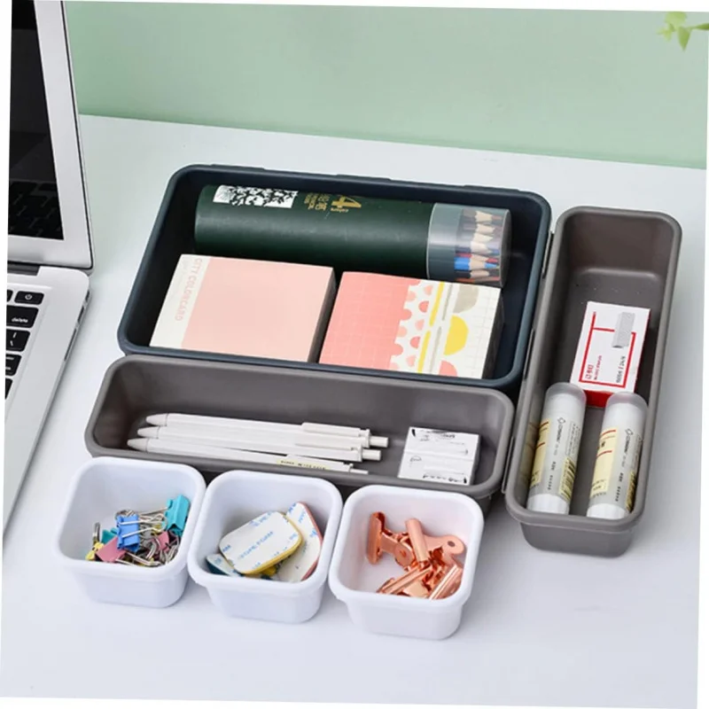 1set Dark Gray Desktop Storage Organizer, Storage Solution for Bedroom, Office & Workspace
