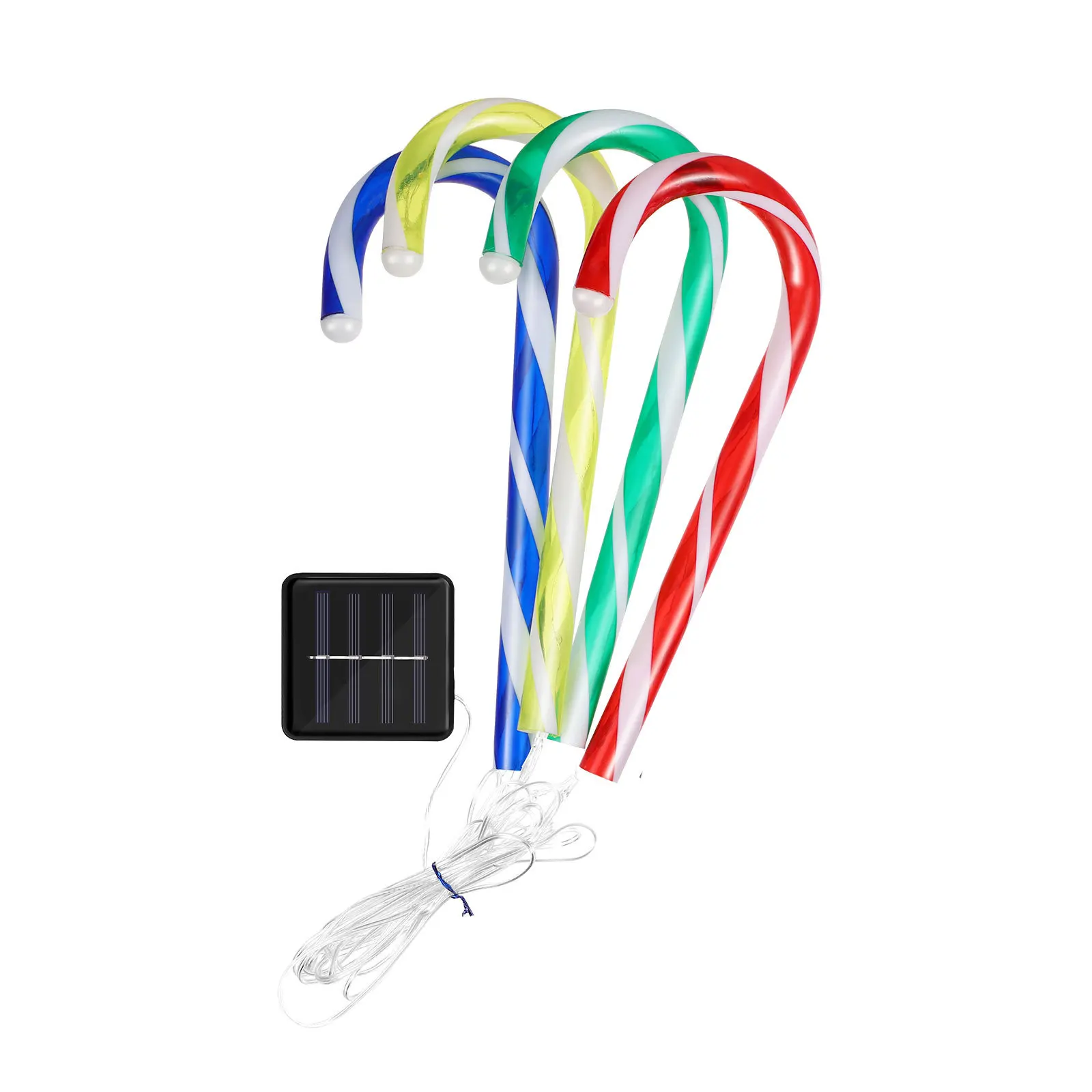 2 مجموعات في الهواء الطلق مصباح للطاقة الشمسية 4 في 1 LED العكاز تصميم مقاوم للماء حديقة ضوء أرضي لعيد الميلاد الحديقة ساحة فناء الديكور #5