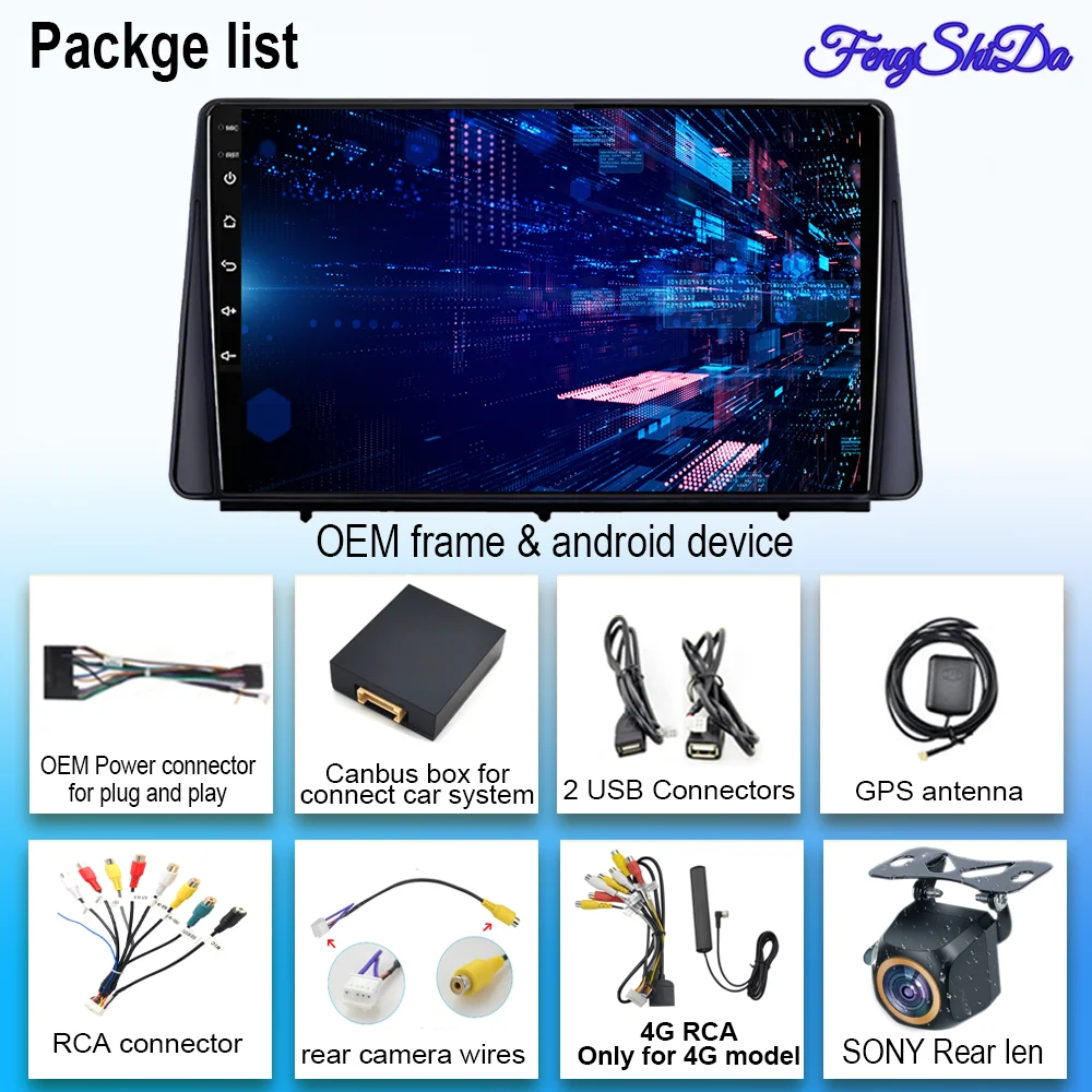 Andriod 13 Carplay For Ford Focus 2019 Wireless Android Auto Bluetooth 4G Rear camera CPU HDR QLED