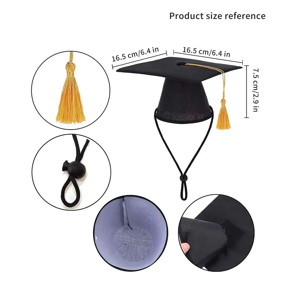 1pc Pet Graduation Cap With Tassel, Party Costume Hat For Cats And Dogs