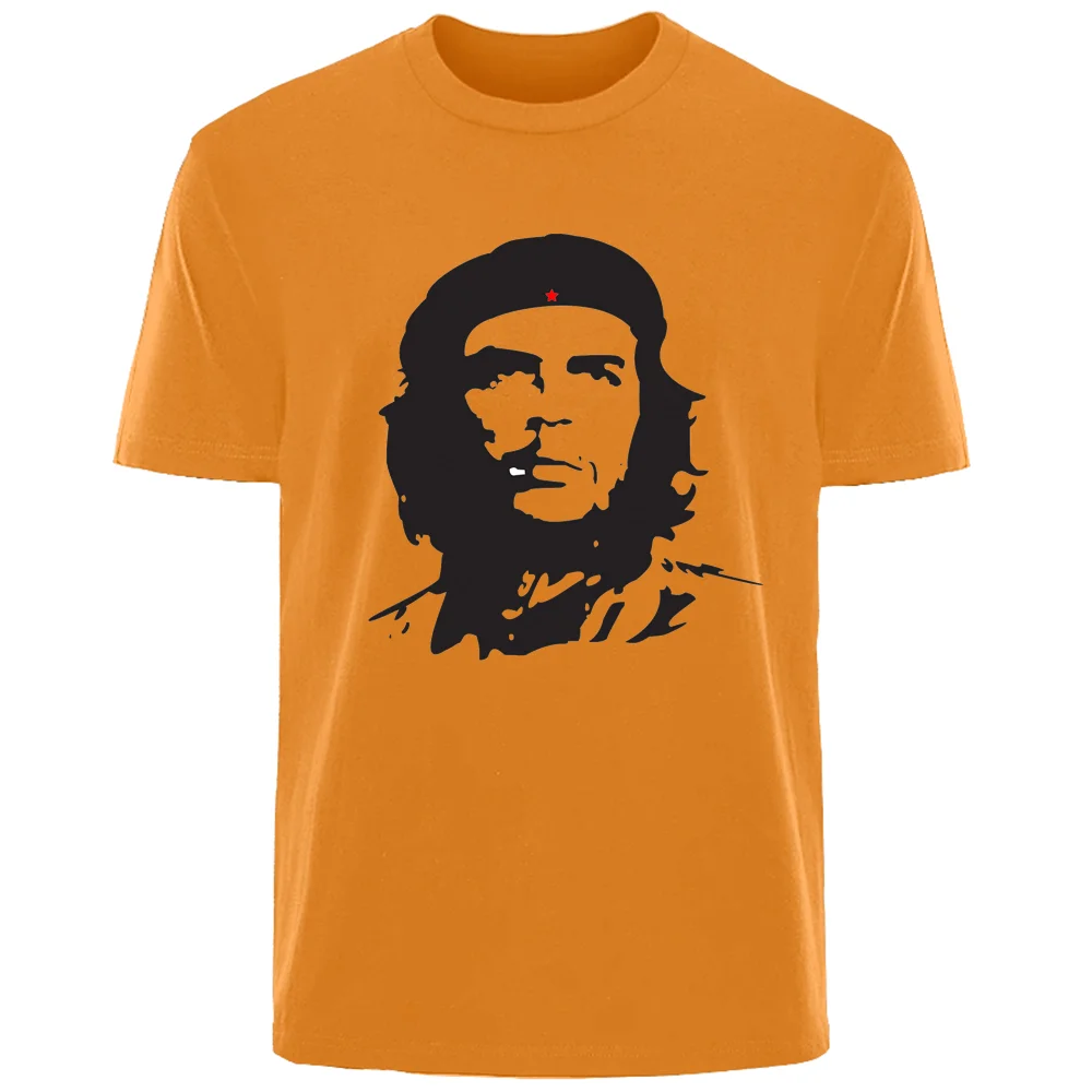 Summer Che Guevara Print High Quality Men\'s 100% Cotton Breathable Sweat Absorbent T-Shirt Casual Fashion Men\'s Streetwear