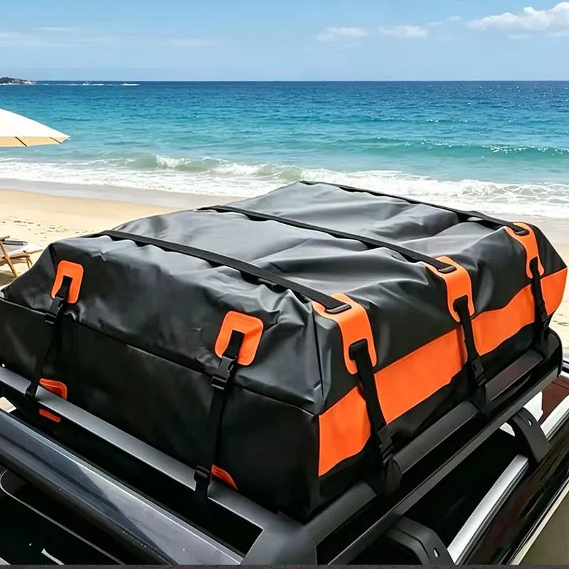 Reinforced PVC roof bag, outdoor self-driving defense, rainwater roof storage bag, car SUV universal car duffel bag