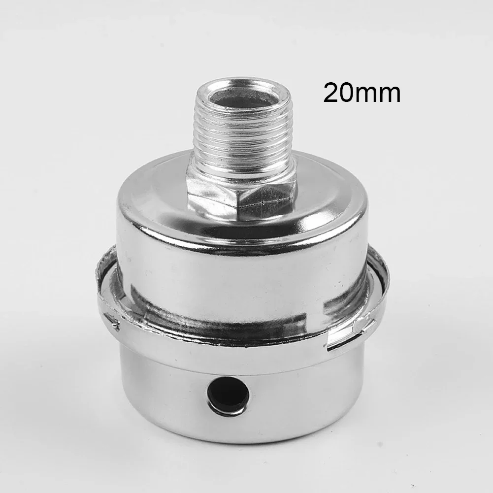 12.5mm/ 16mm/ 20mm Air Filter Accessories Air Compressor Pump Durable High efficiency Metal Muffler Silver 2020 High quality New