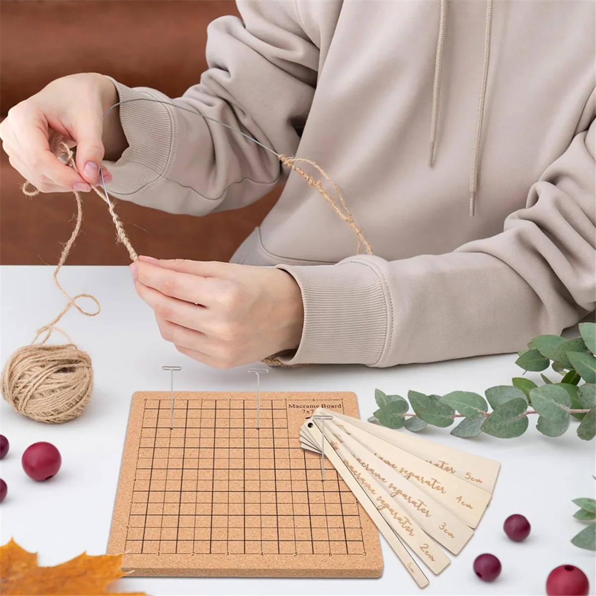 1 Set of Lace Boards for Knitting, Double Sided Tasselcraft Board with Pins, Auxiliary Ruler for Knitting Bracelets