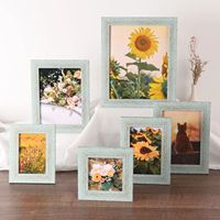 Vintage Photo Frame Home Decoration Imitation Wood Grain Art Plastic Photo Frame