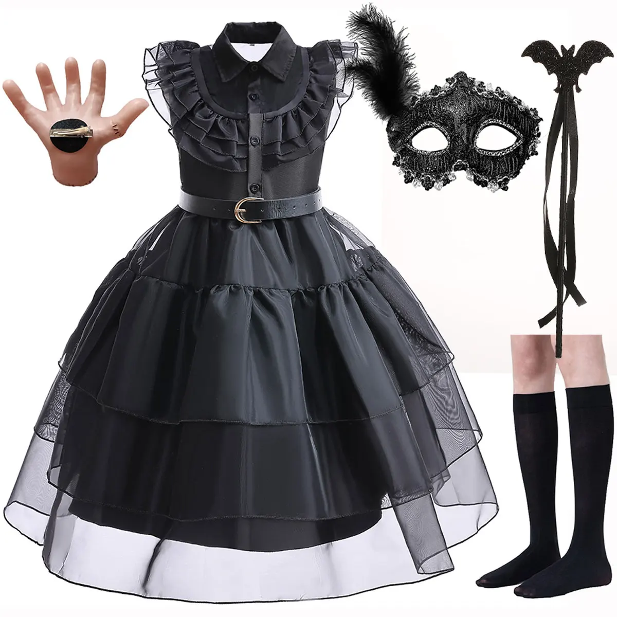 Girls Wendsday Dress for Girl  Halloween Black Clothes Cosplay Costume Carnival Easter Party Costumes for 3-10 Years Hot